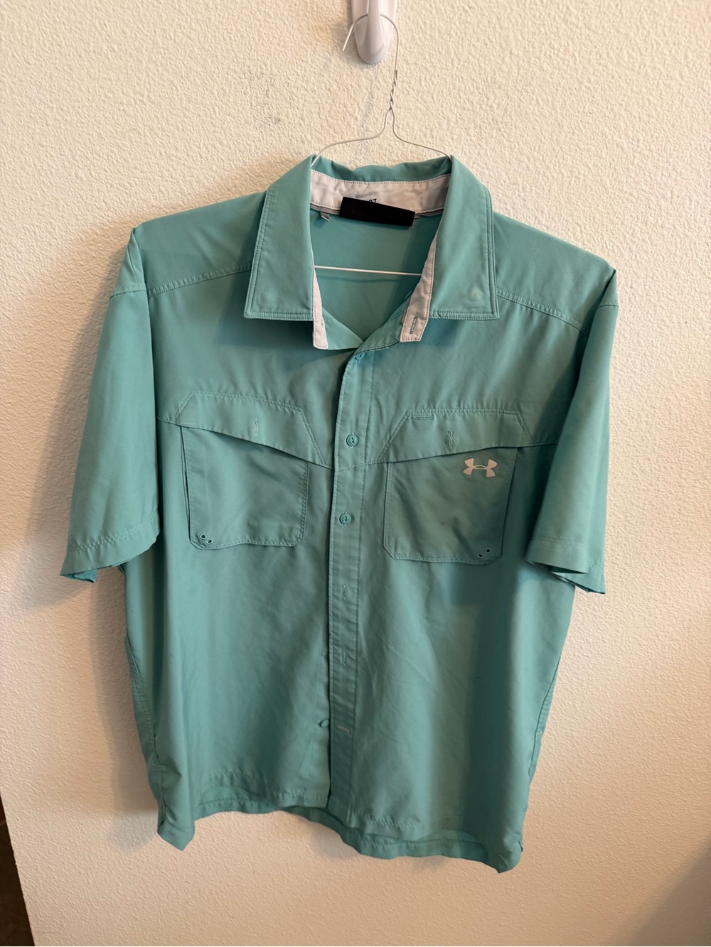 LG Men's Short-Sleeve Button-Down Shirt - Teal